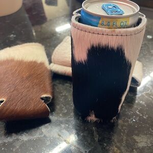 Cowhide koozie